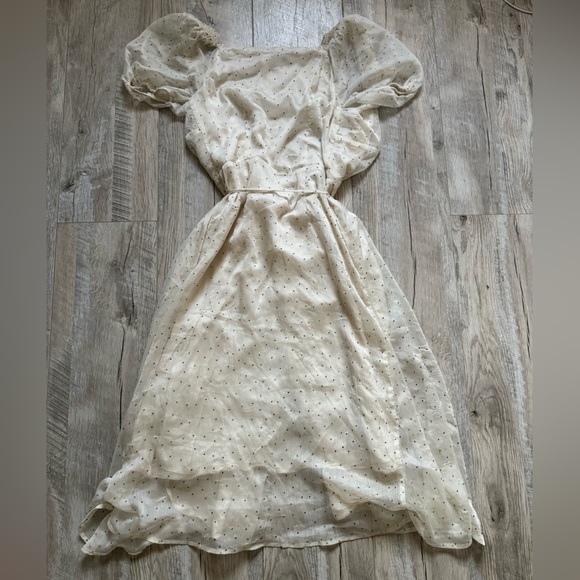 Lulus Black and White Polka-Dot Wrap Dress - Picture 3 of 4